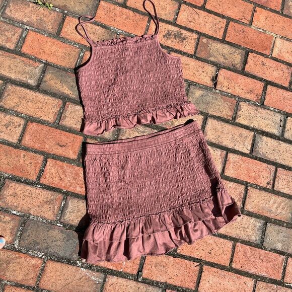 Anthropologie Forever That Girl Smocked Skirt Set NWT - Picture 2 of 8